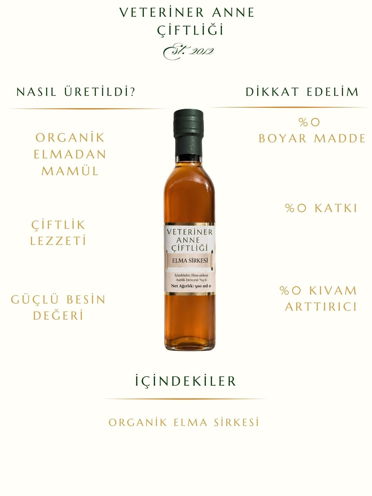 Organik Elma Sirkesi 500ml