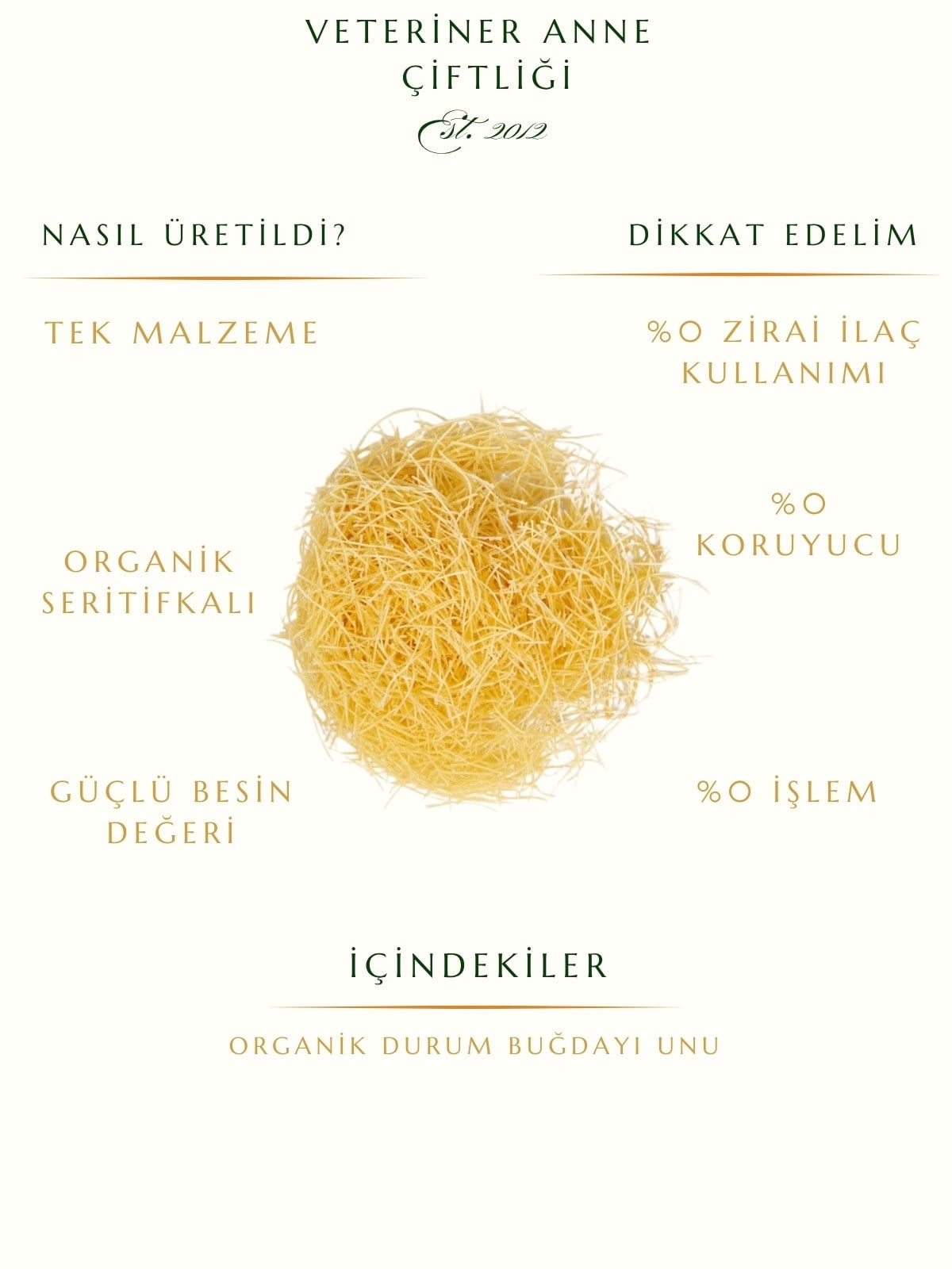 Organik Tel Şehriye 500 gr