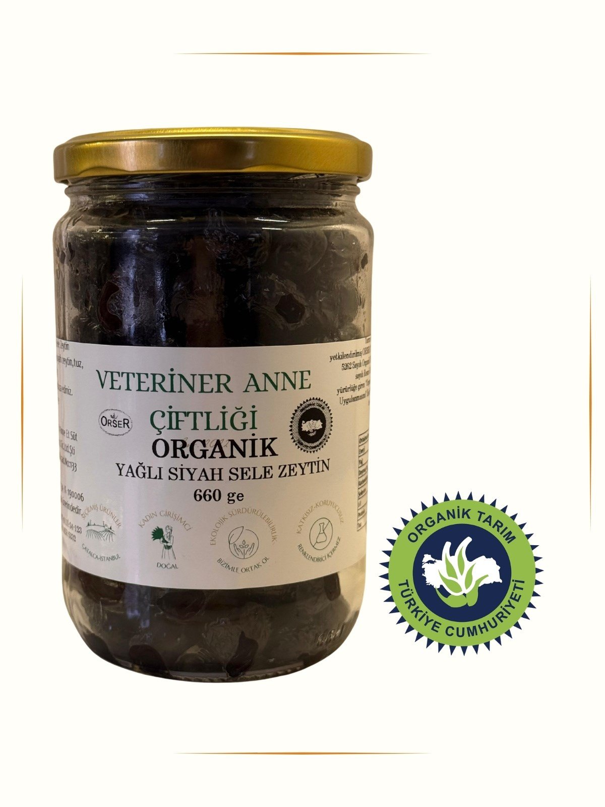 Organik Yağlı Siyah Sele Zeytin 660 GR