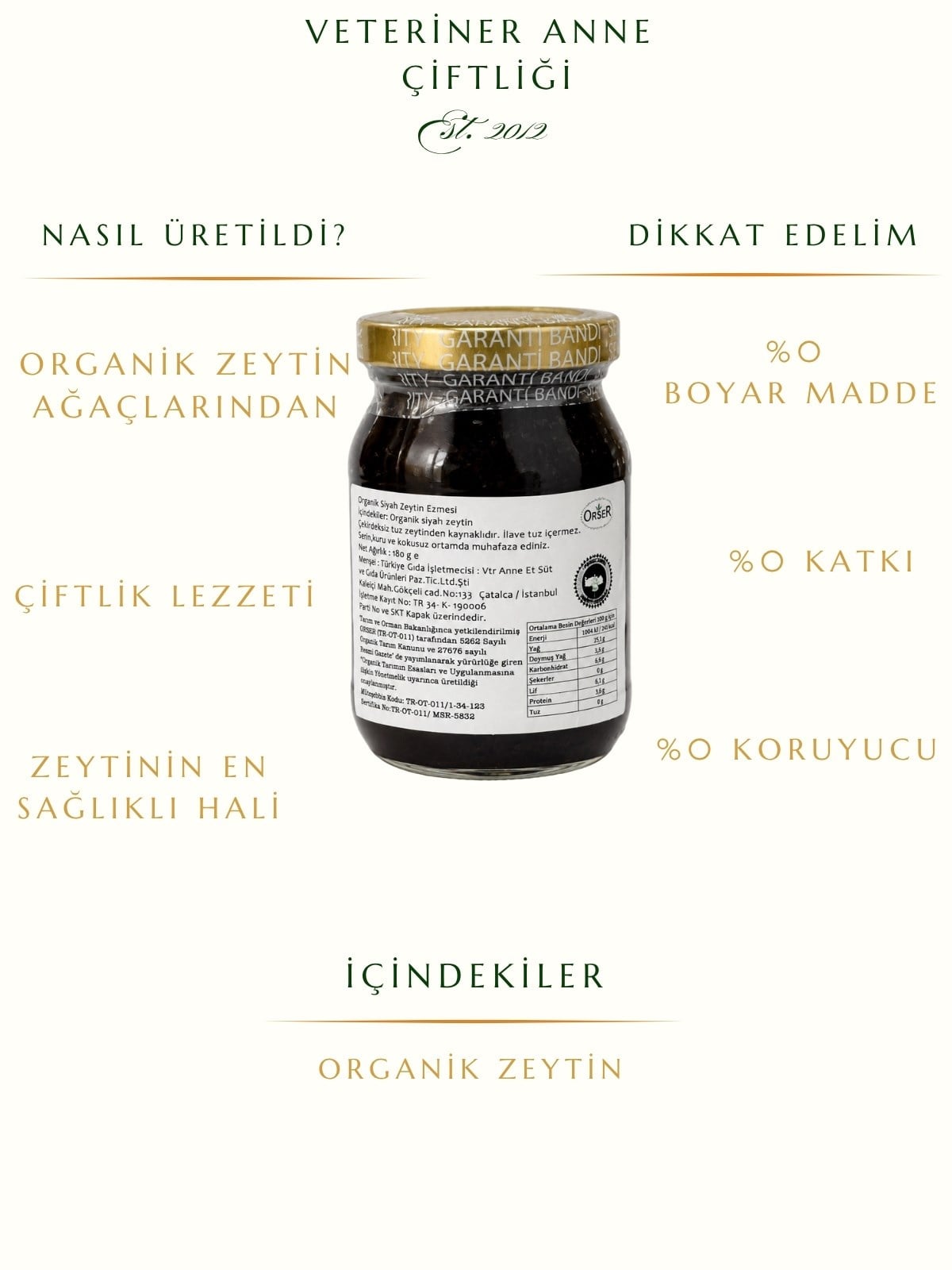 Organik Zeytin Ezmesi 190 gr 