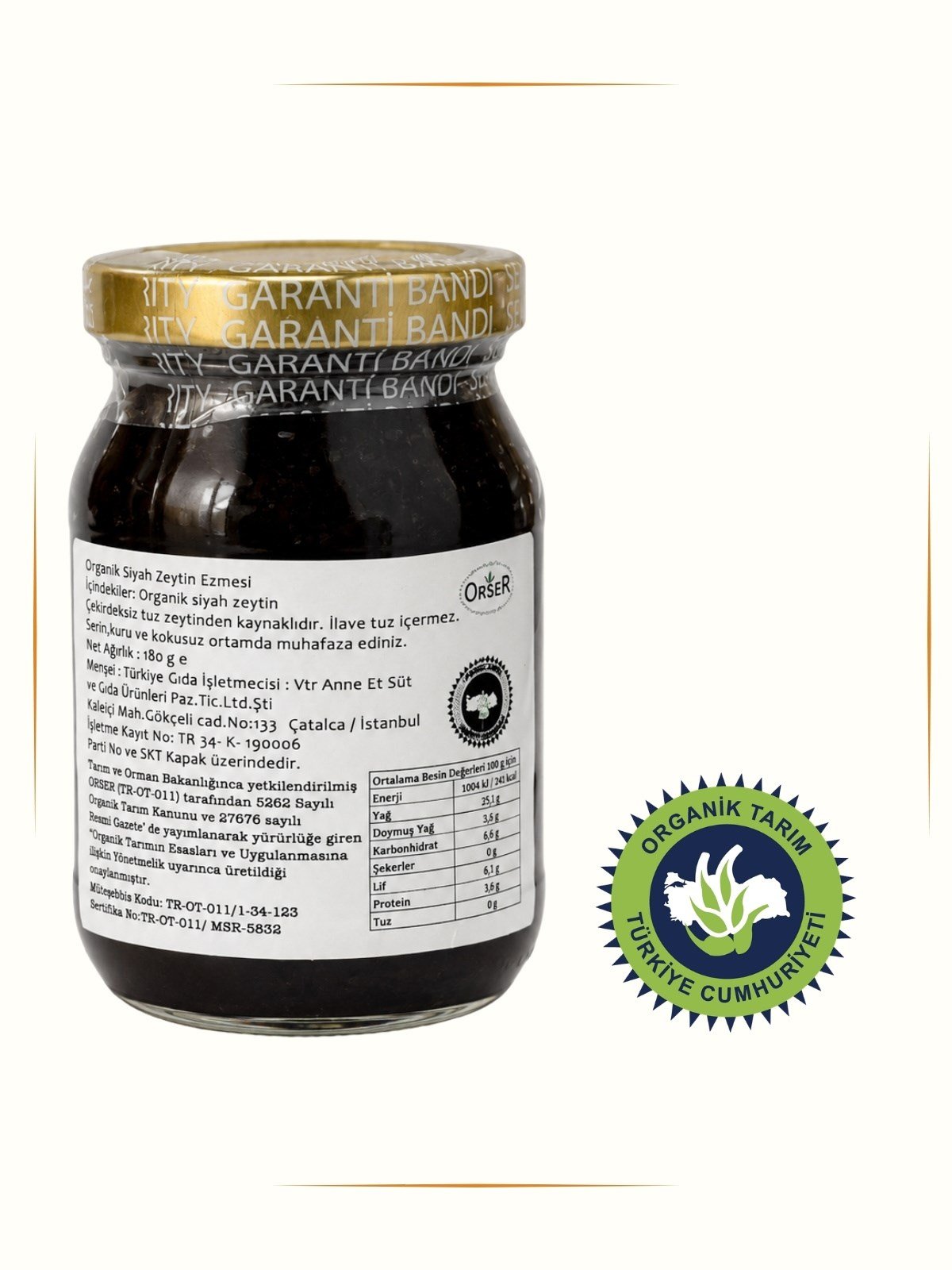 Organik Zeytin Ezmesi 190 gr 
