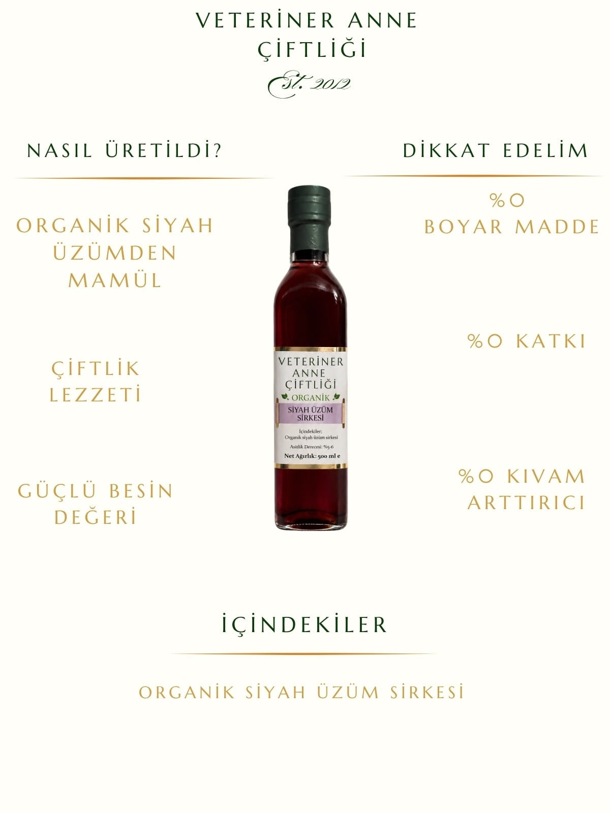 Siyah Üzüm Sirkesi 500ml