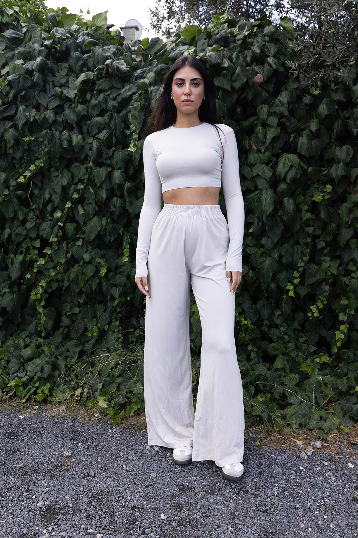 Modal Crop Pantolon Takım