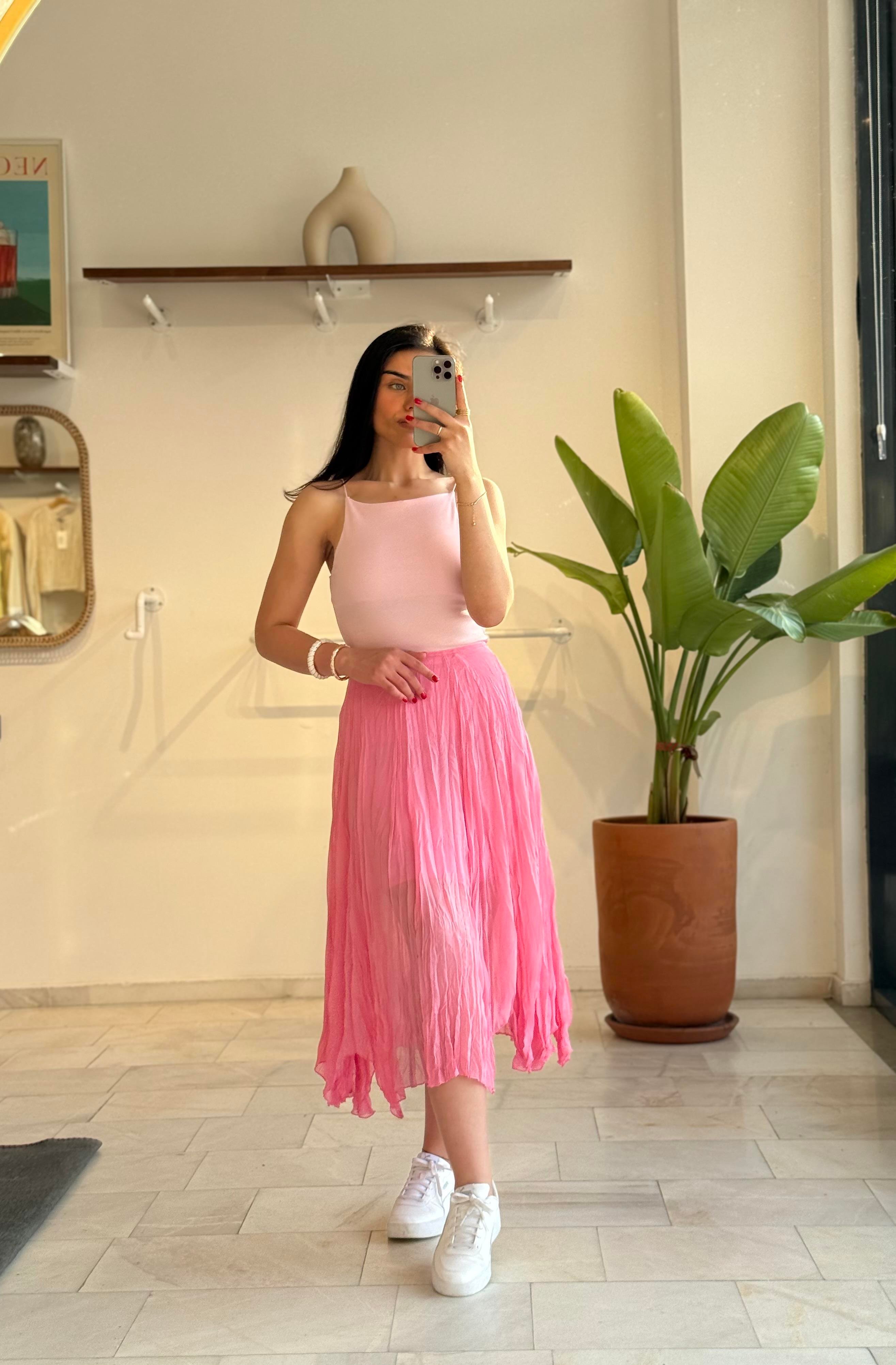 Pembe Asimetrik Etek