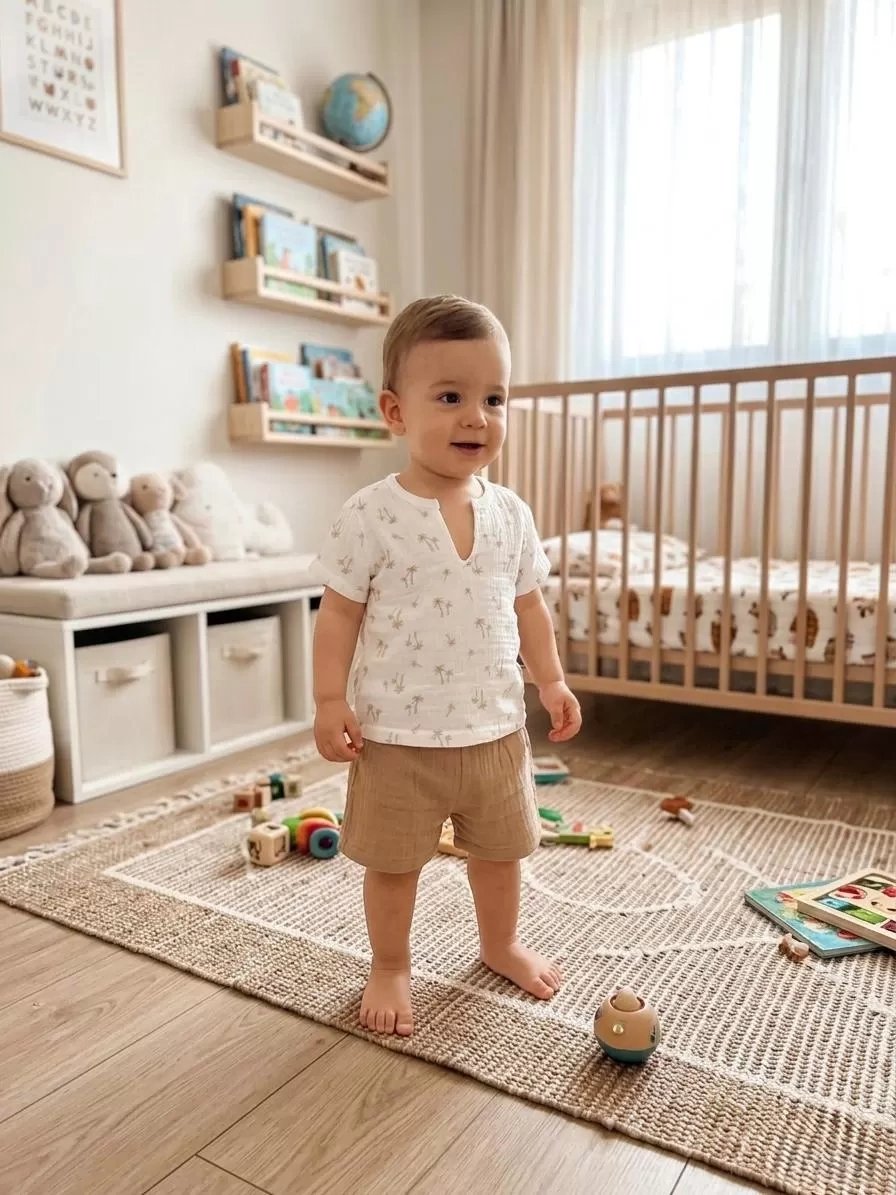 1/4 Yaş Müslin Kumaş Bebek Takımı