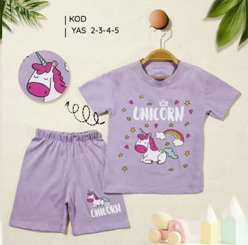 2/5 Yaş Unicorn Baskılı Çocuk Takımı