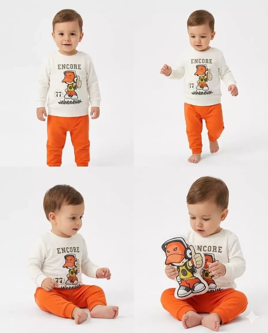 6/24 Ay Baskılı Basic Bebek Takımı