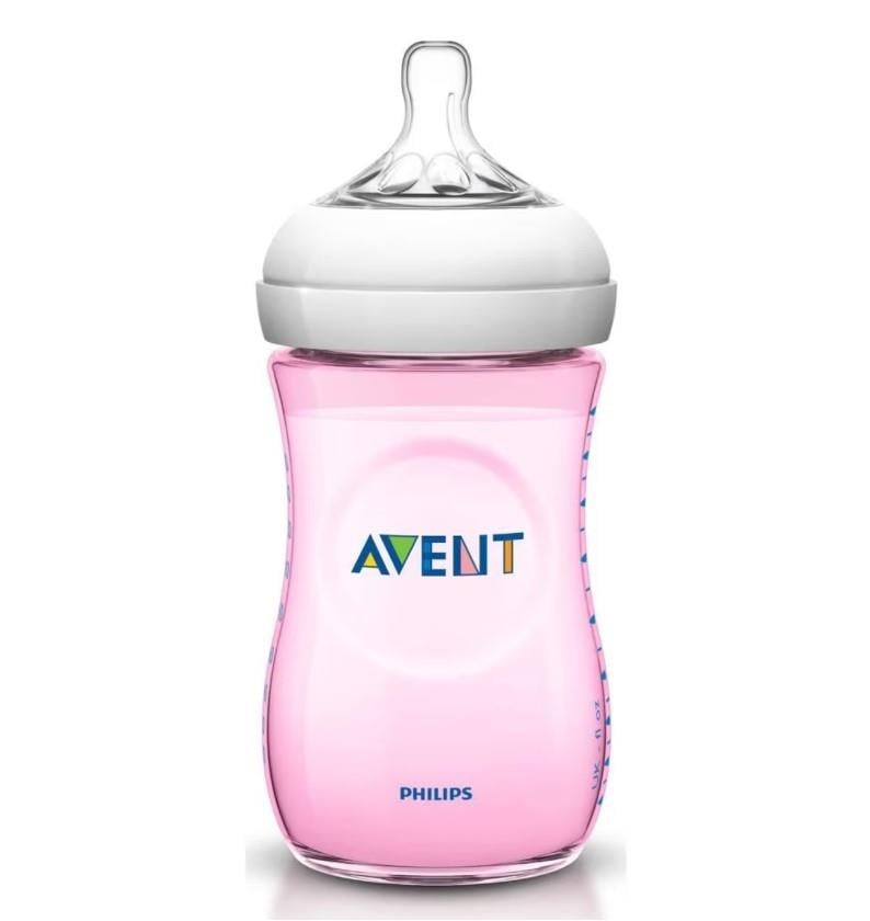Avent Natural PP Biberon 260 ml - Pembe