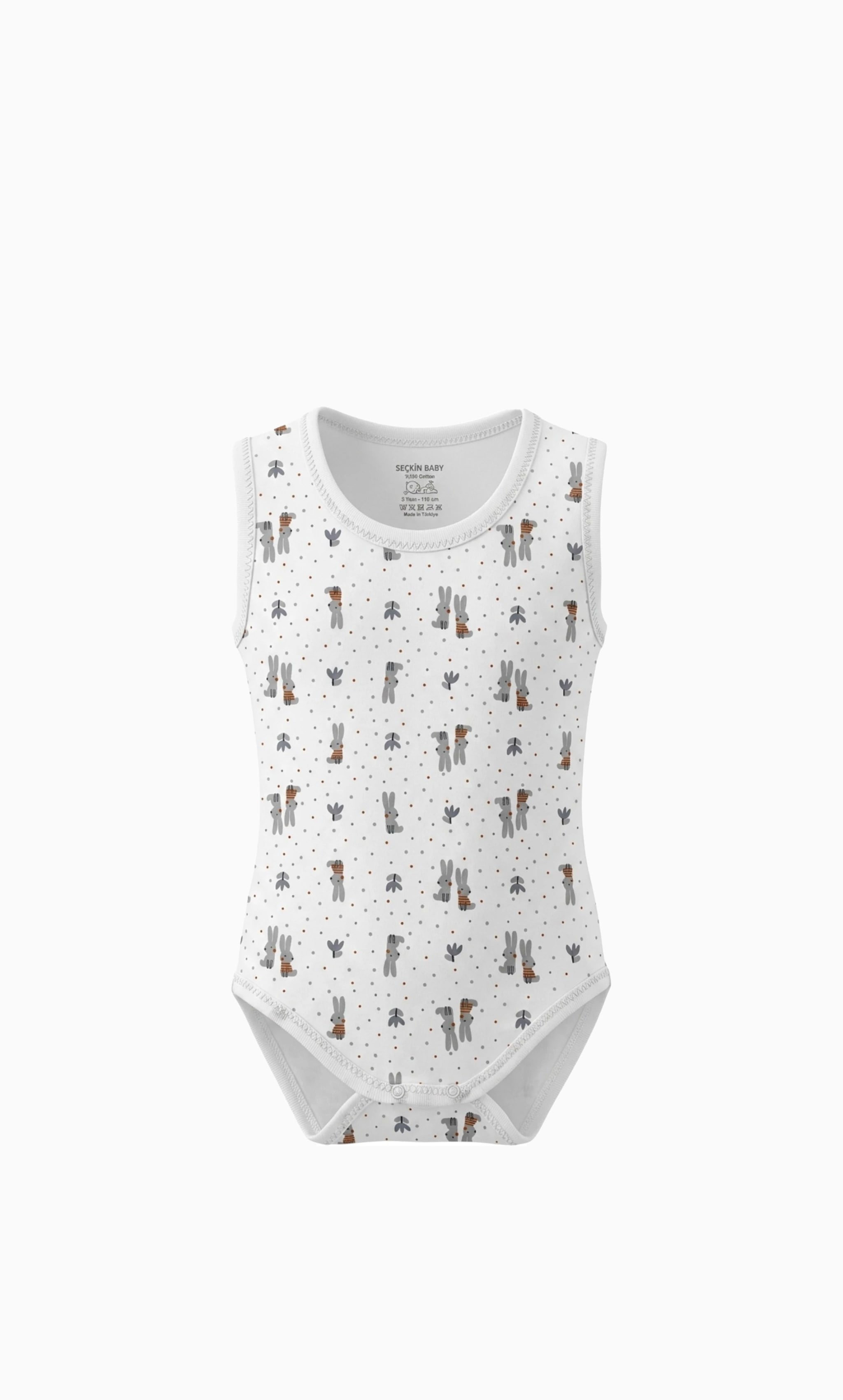 Noktalı ve Tavşan Desenli Tek Body (4-5 Yaş)Wizly BabyBebek Body