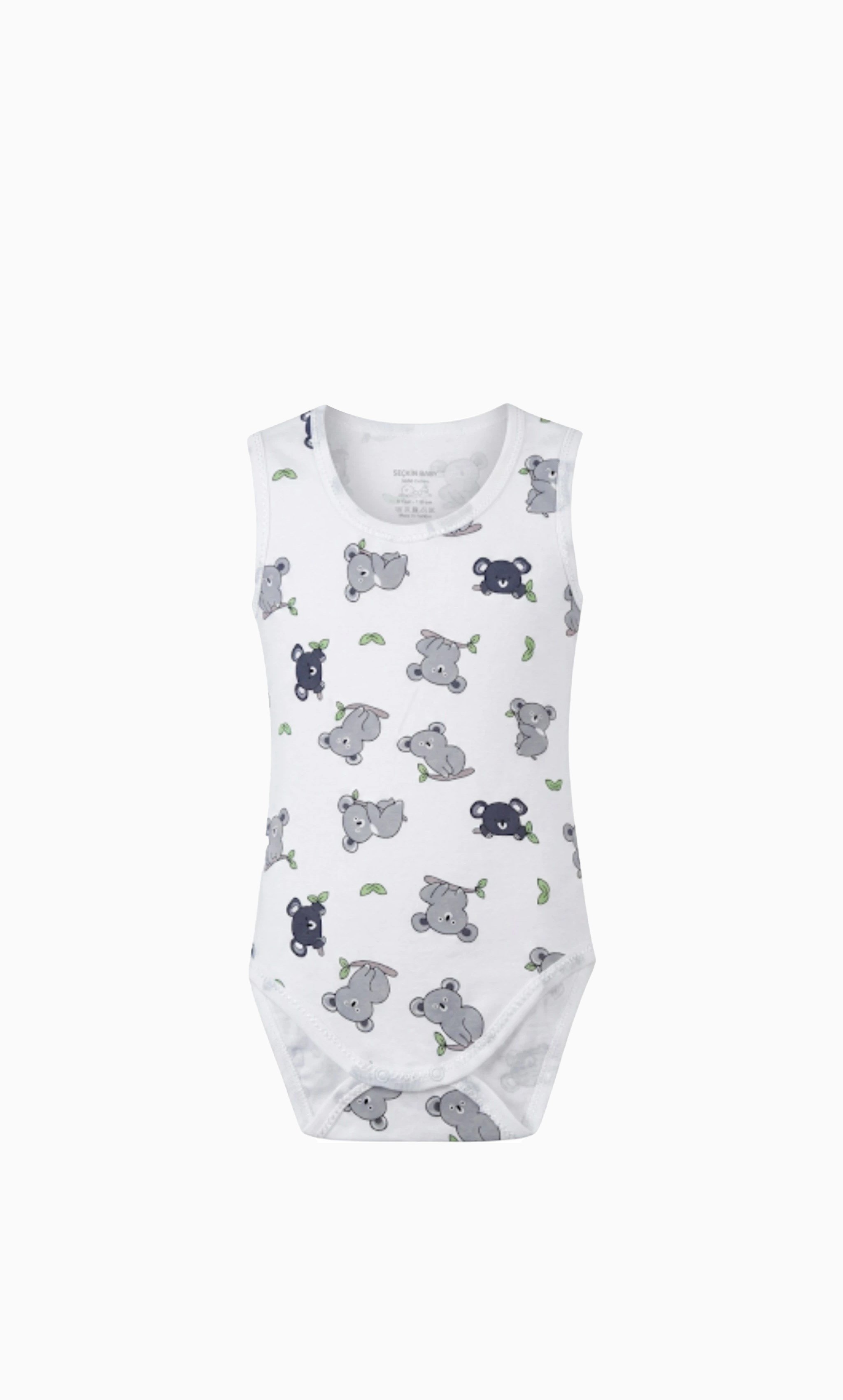 Yaprak ve Koala Desenli Gri Body (4-5 Yaş)Wizly BabyBebek Body