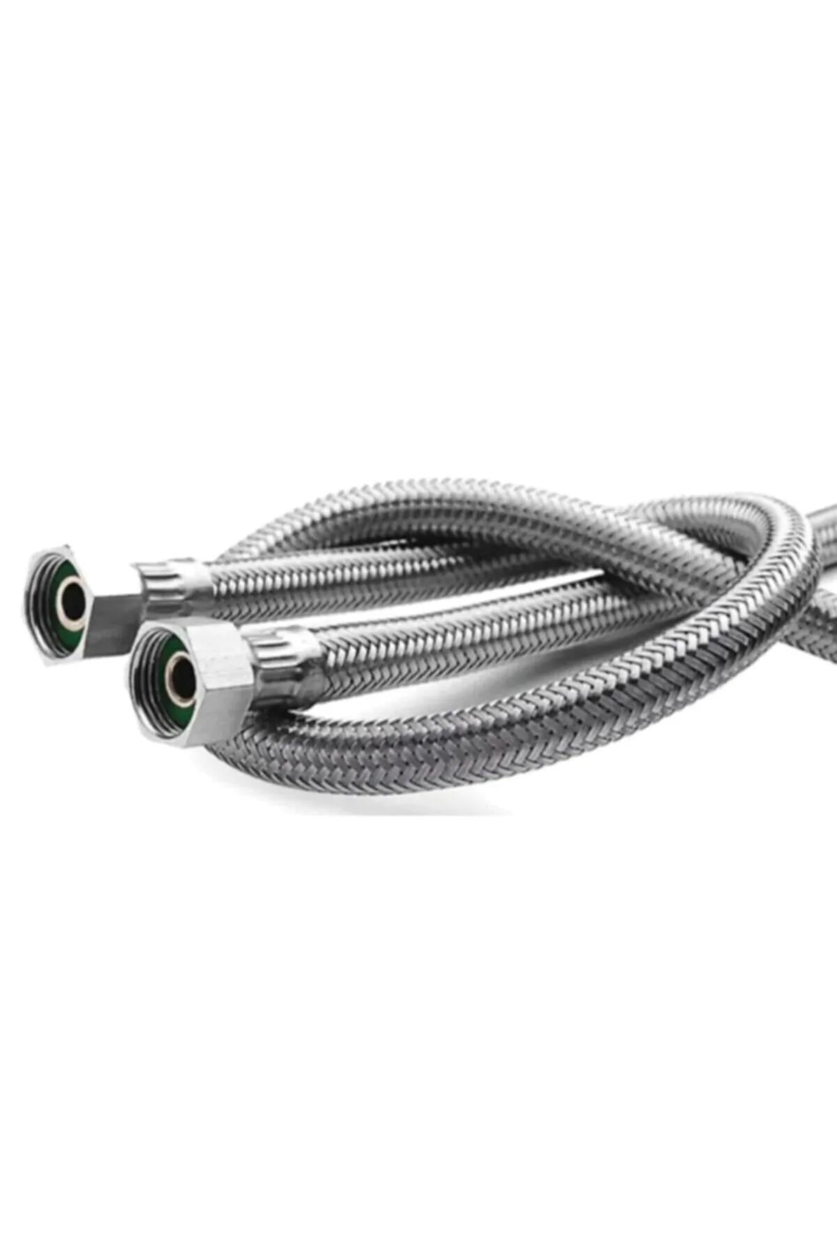 1/2-1/2 Termosifon & Şofben-Pas.Çelik Örgülü Flexıble Bağlantı Hortumu 20 Cm