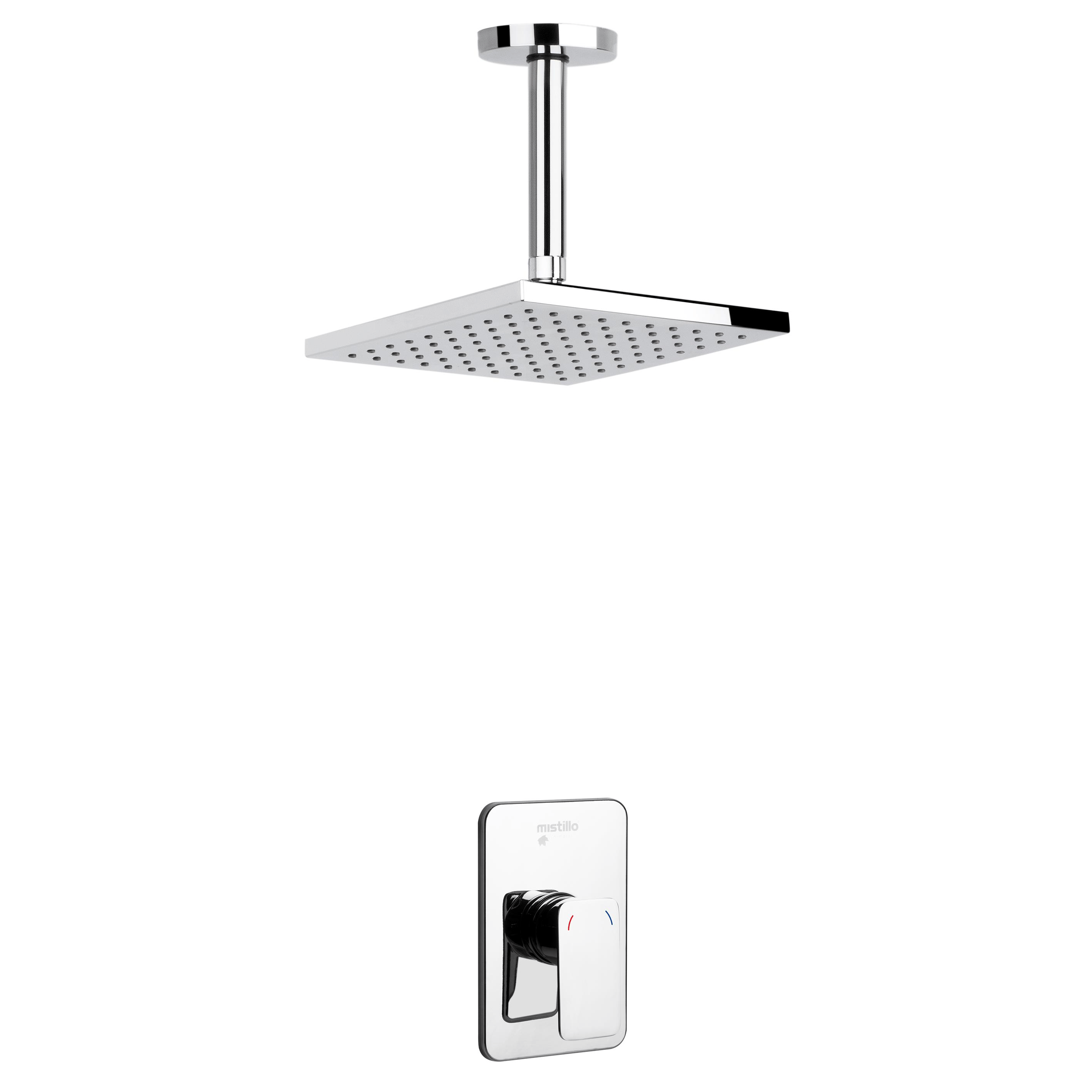 Ankastre Kare Tepe Duşu 200x200 mm – Paslanmaz Pirinç Krom Kaplama