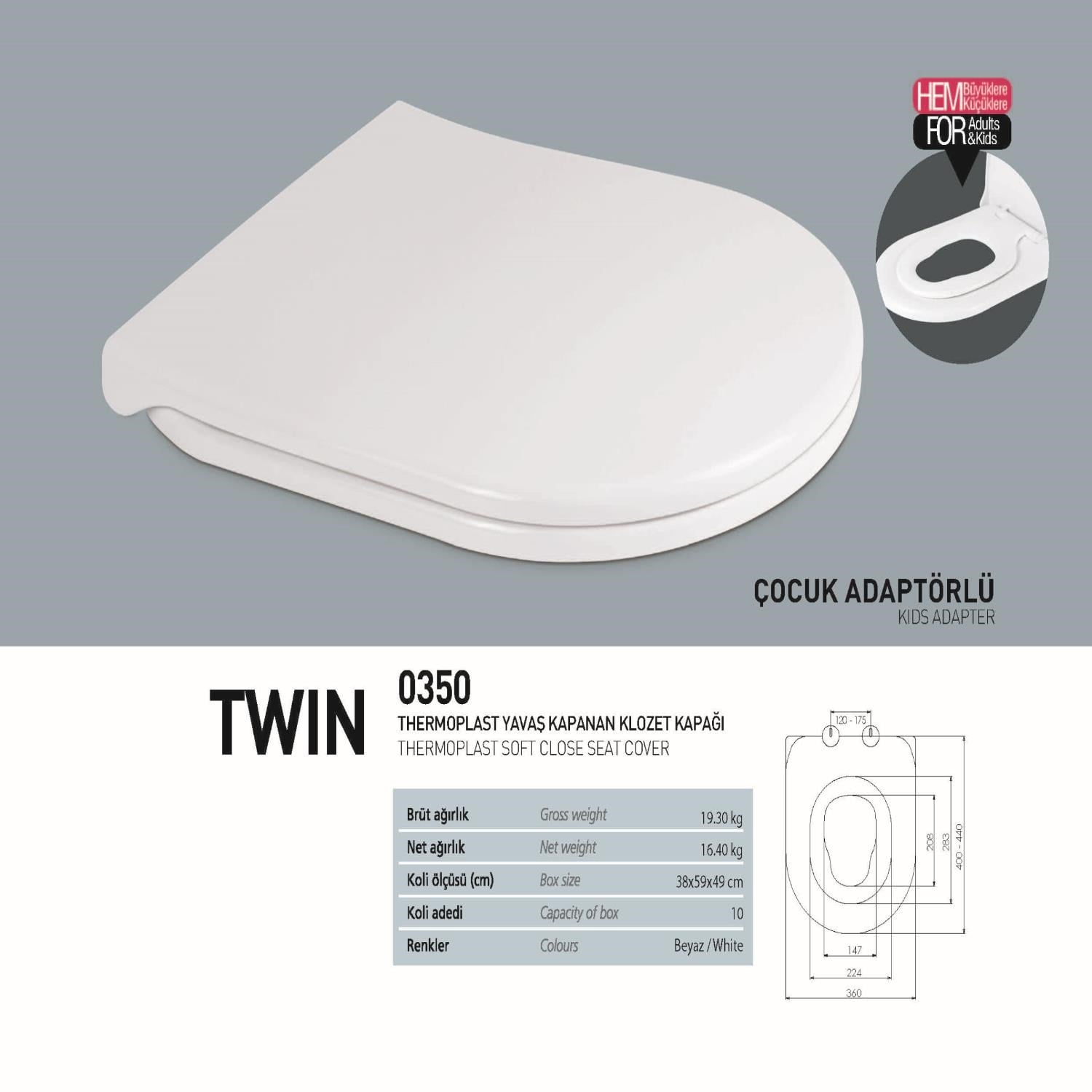 KLOZET KAPAĞI YVŞ.ÜST.SIK.(THER.TWİN) ÇOCUK ADAPTÖ