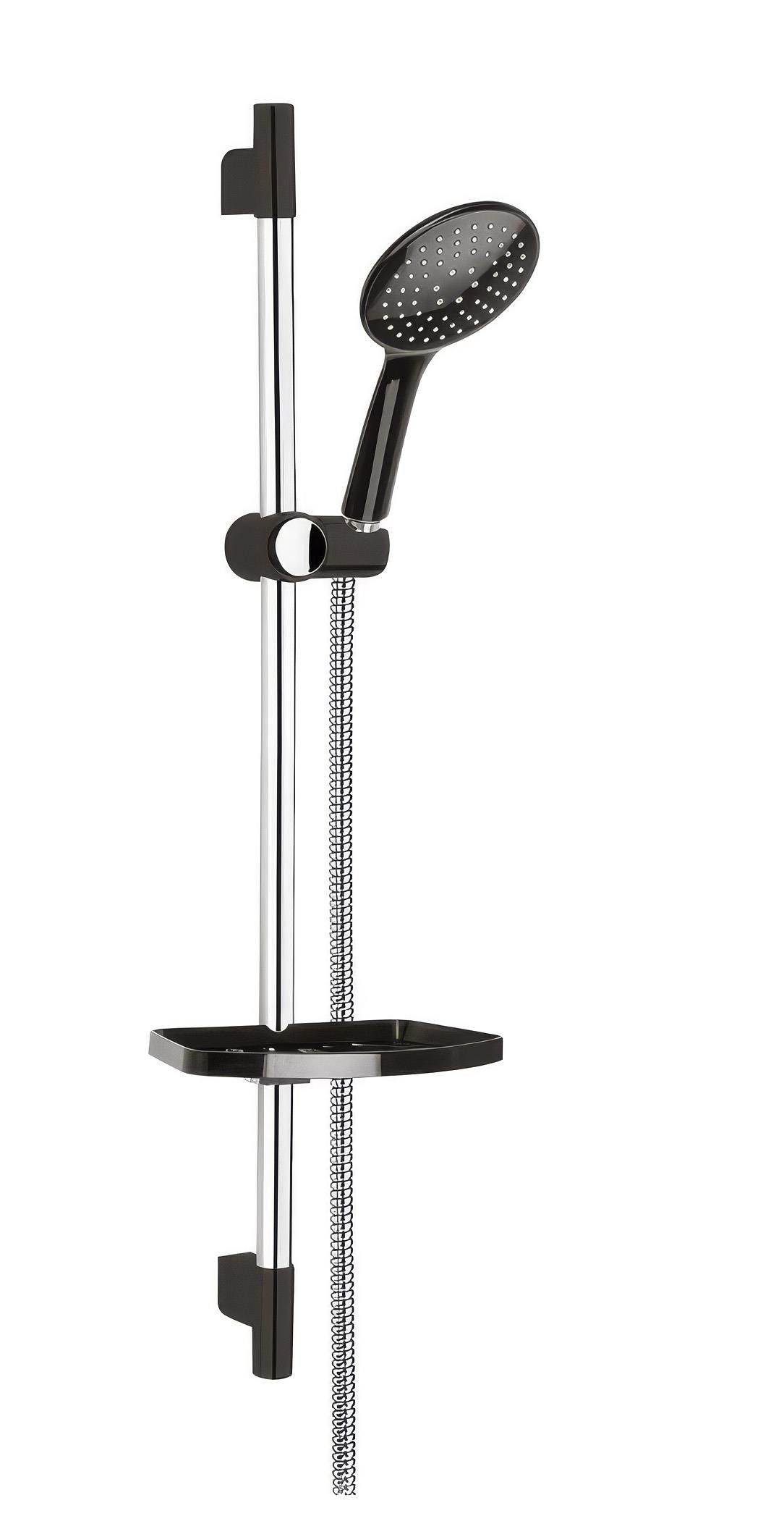 SİYAH SÜRGÜLÜ DUŞ SETİ + Ø22MM PARLAK POLİSH + ELDUŞU
