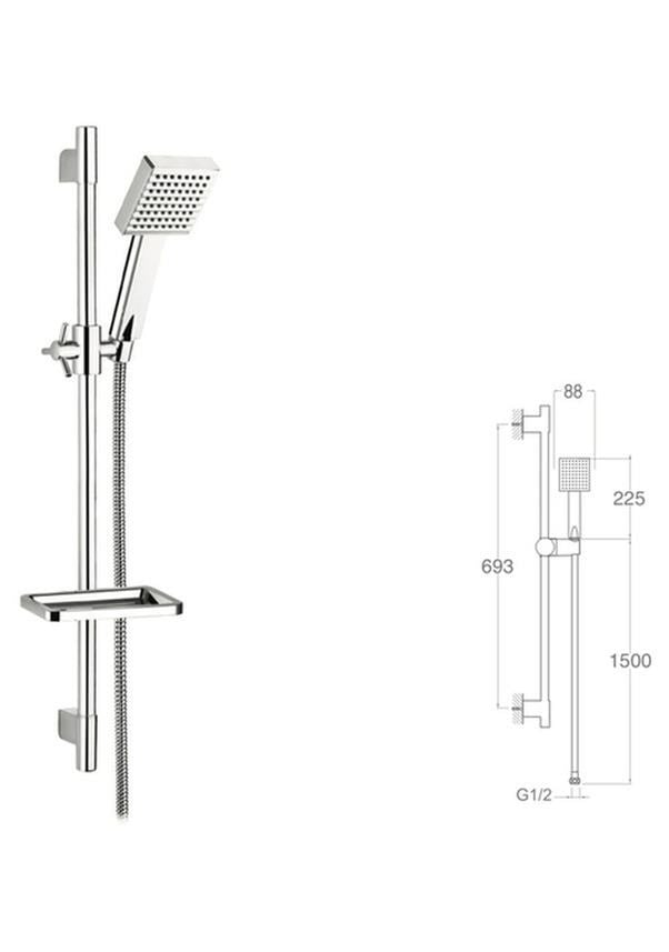 SÜRGÜ SİSTEMİ + Ø22MM KROM KAPLI PAS.BORULU SÜRGÜ 