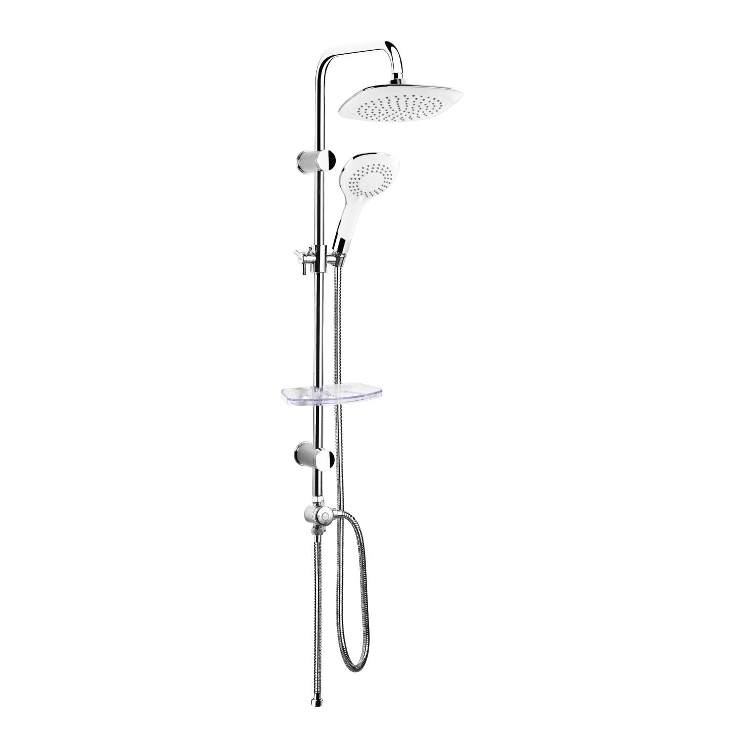 TOWER DUŞ SİSTEMİ 200X200MM KARE TEPE DUŞU+3 FONKSİYONLU EL DUŞU