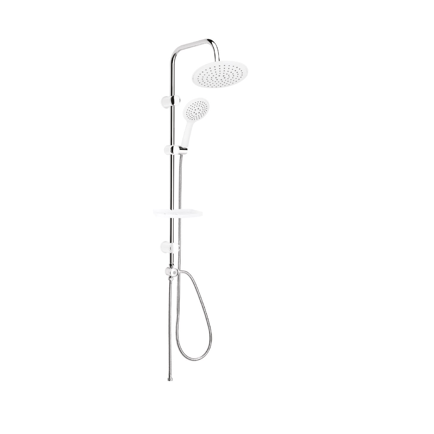 TOWER DUŞ SİSTEMİ Ø220MM YUVARLAK TEPE DUŞU BEYAZ-KROM