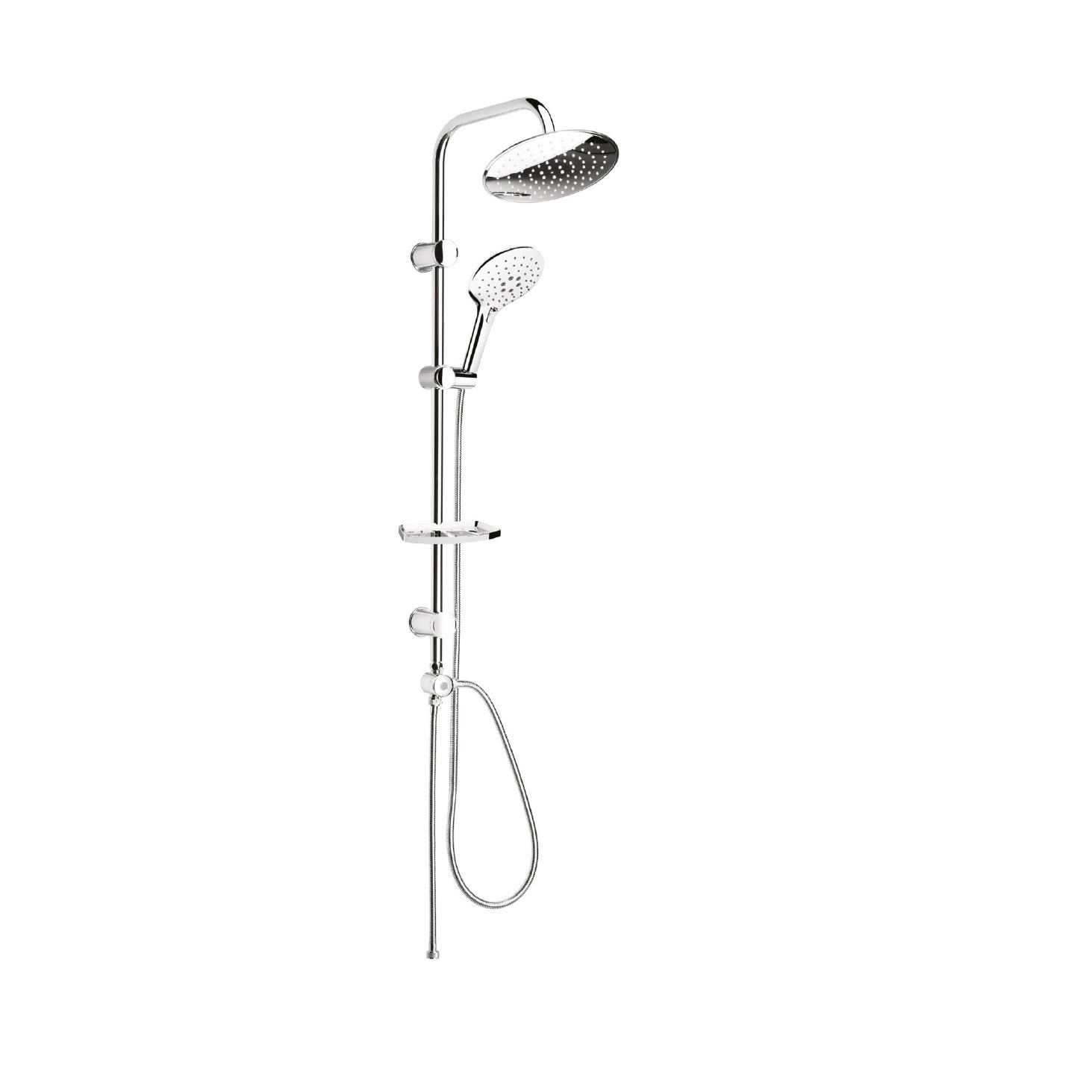 TOWER DUŞ SİSTEMİ Ø220MM YUVARLAK TEPE DUŞU+3 FONKSİYONLU EL DUŞU