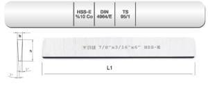  EVAR  HSSE-Co10 DIN4964/E T.KAL.3/4"x3/16"x6"