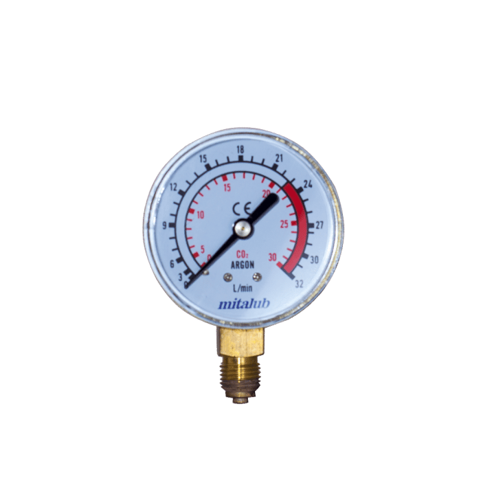 63 mm. 32 Lt/dk Argon Saati Alttan Manometre