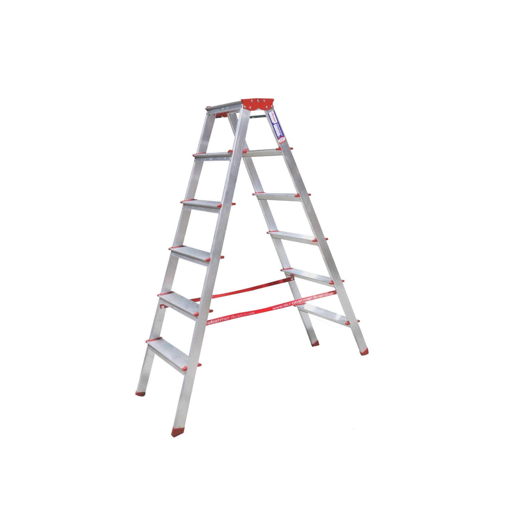 AKROBAT ALÜMİNYUM ÇİFT ÇIKIŞLI MERDİVEN 6 LI