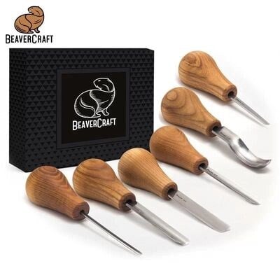 BeaverCraft SC05 Avuç İçi Ahşap Oyma Iskarpela Seti, 6 Parça
