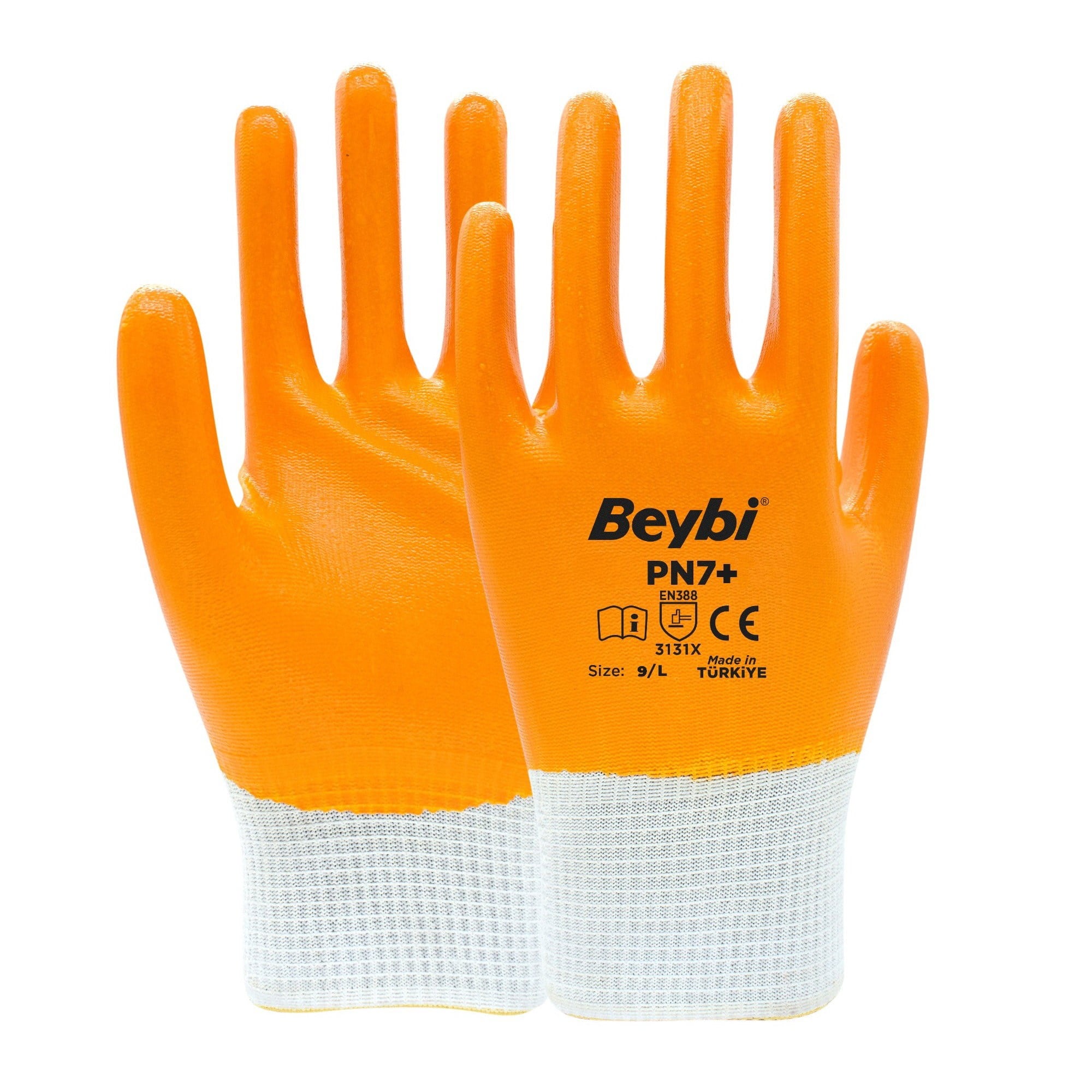BEYBİ PN7+ TAM KAPLI NAYLON NİTRİL ELDİVEN NO:9