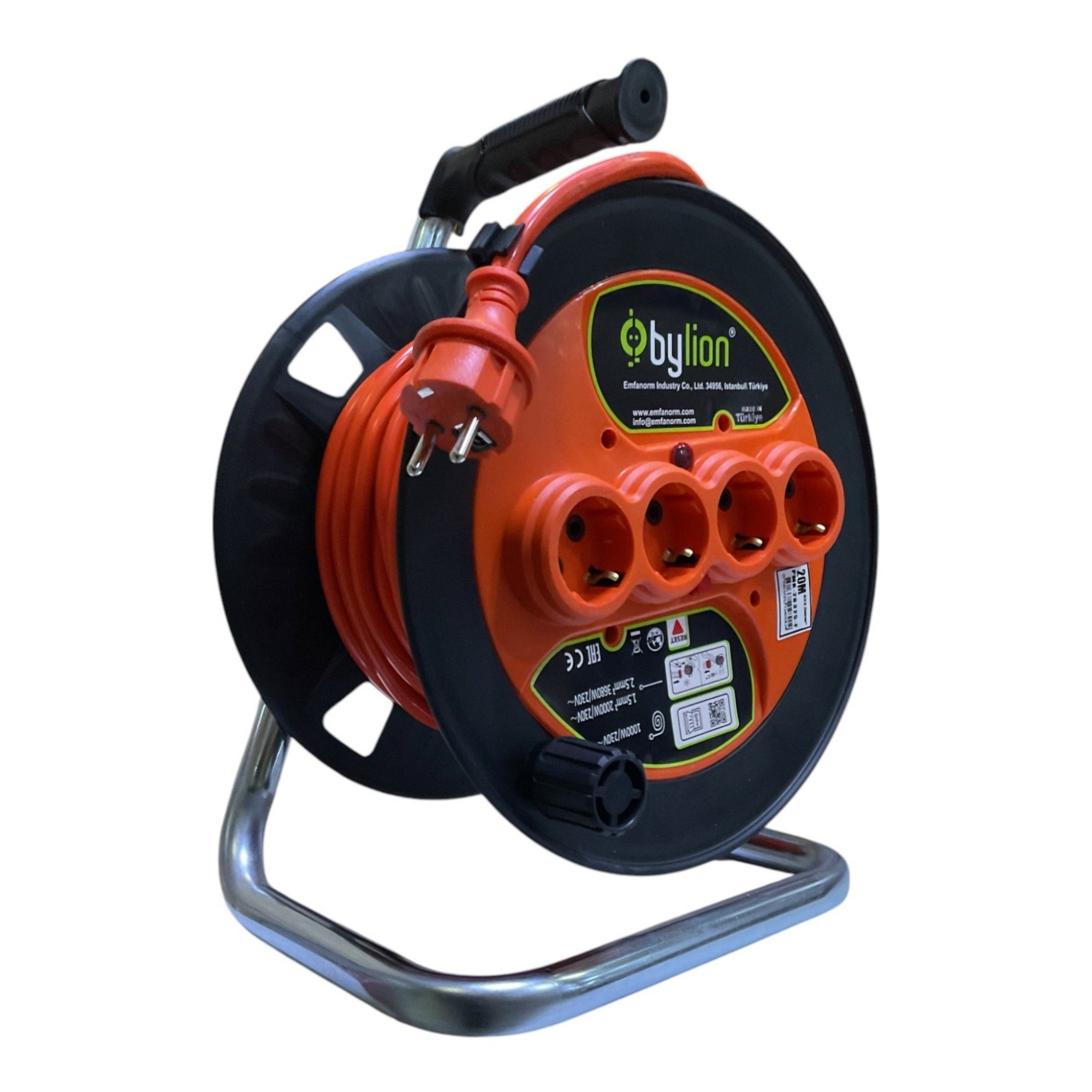 BYLİON SEYYAR MAKARA KABLO 3x2.5MM 20 MT PMK20325F