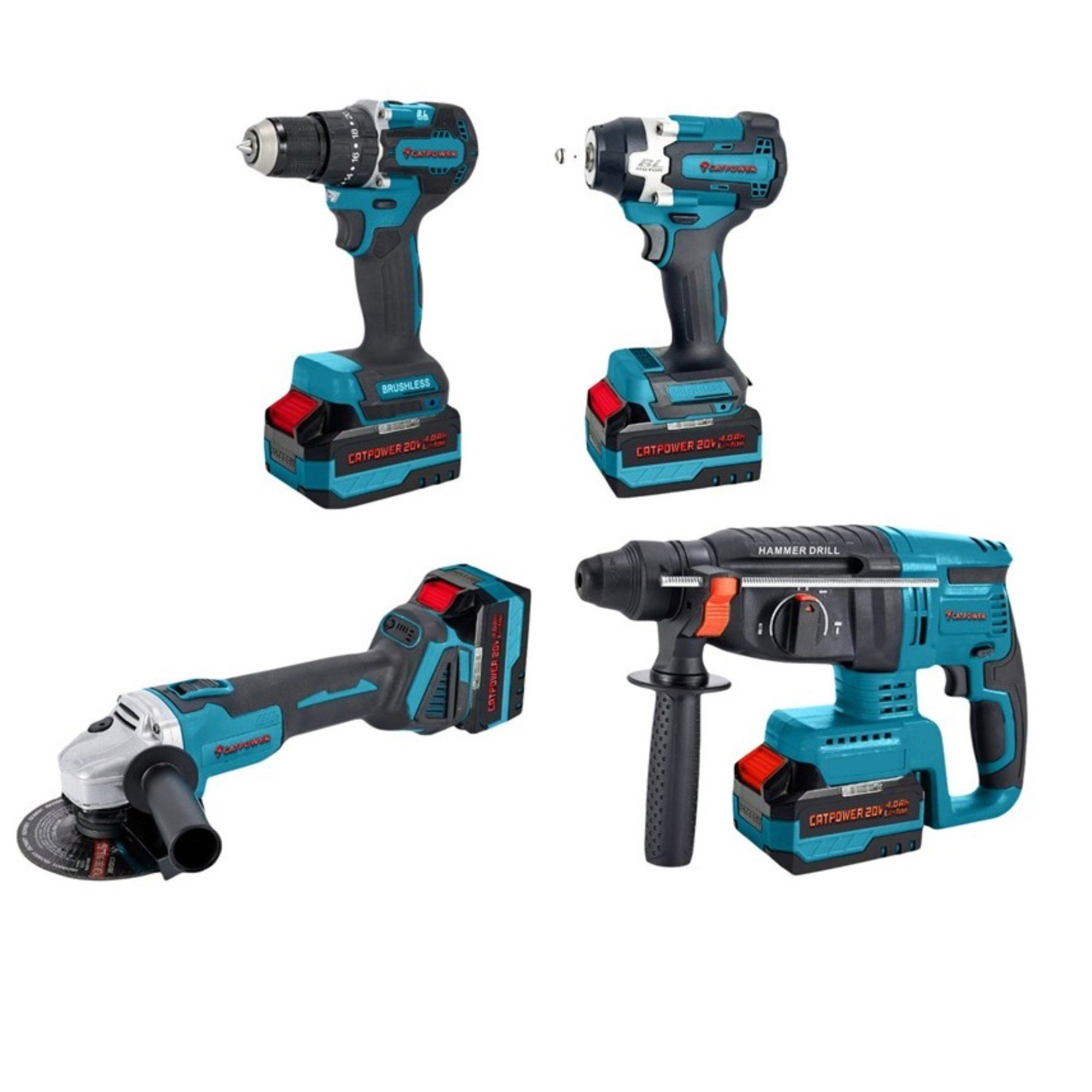 CATPOWER AKÜLÜ KOMBO SET 4 LÜ KÖMÜRSÜZ CAT1580