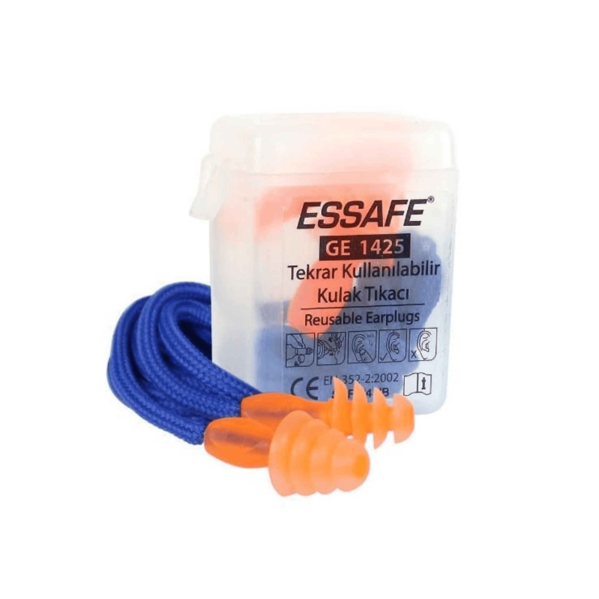 Essafe GE 1425 Çam Tipi Kordonlu ve Kutulu Kulak Tıkacı 34 dB
