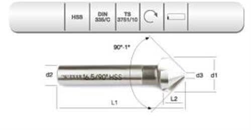 EVAR  HSS DIN 335/C    HAVŞA FREZE 12.4 MM-90º
