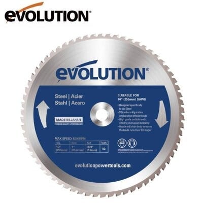 Evolution M255TCT-52MS Yumuşak Çelik Daire Testere Bıçağı, 255mm