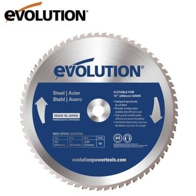 Evolution M255TCT-52MS Yumuşak Çelik Daire Testere Bıçağı, 255mm