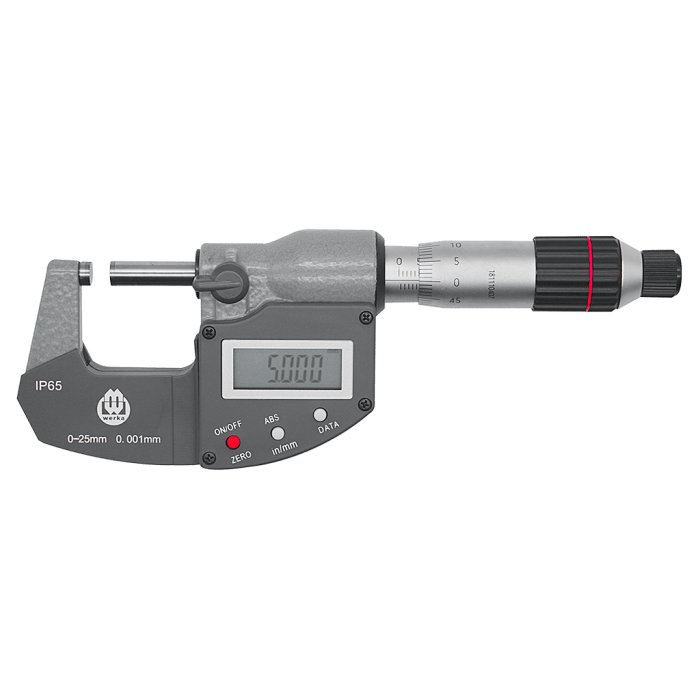 IP65 Dijital Dış Çap Mikrometresi 0-25x0.001mm