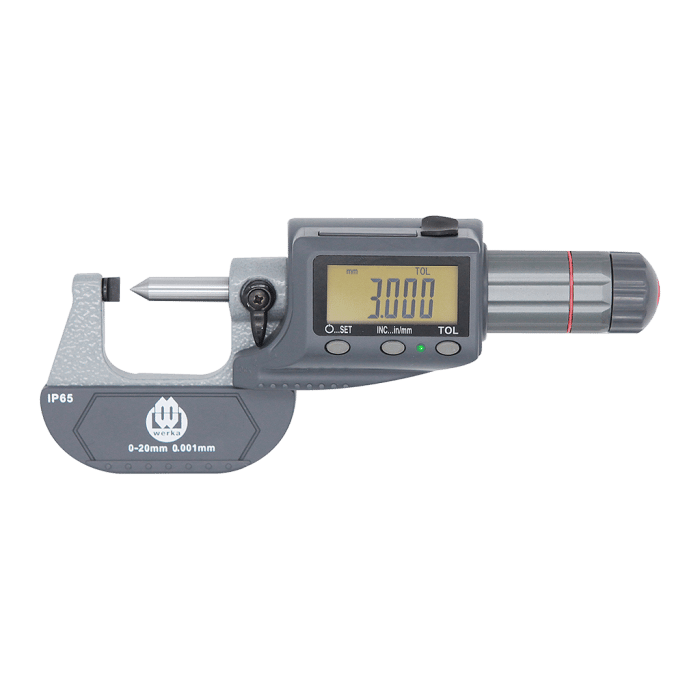 IP65 Nokta Uçlu Dijital Mikrometre 0-20x0.001mm