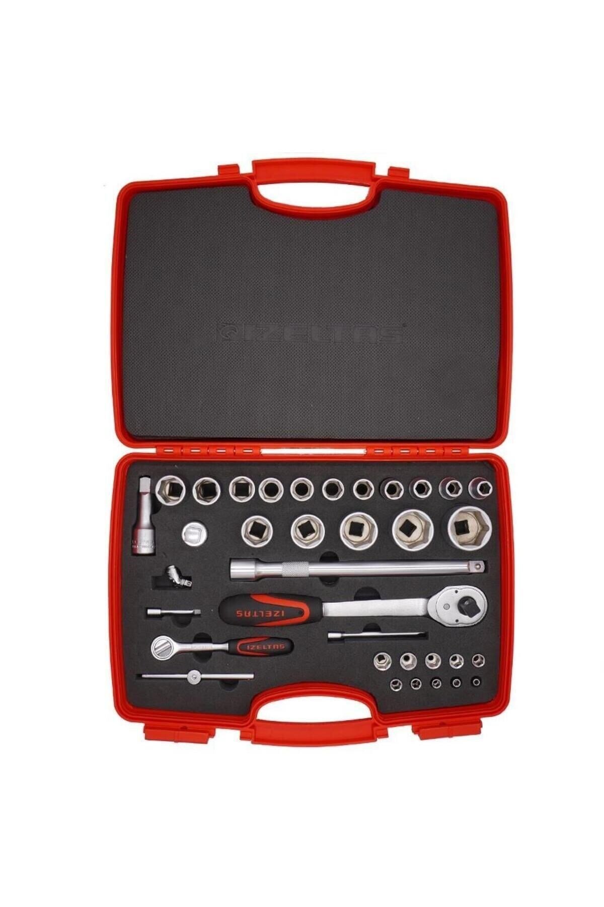 İzeltaş 1/4''-1/2'' Kombine Altı Köşe Lokma Anahtar Takımı 35 Parça-1113001038