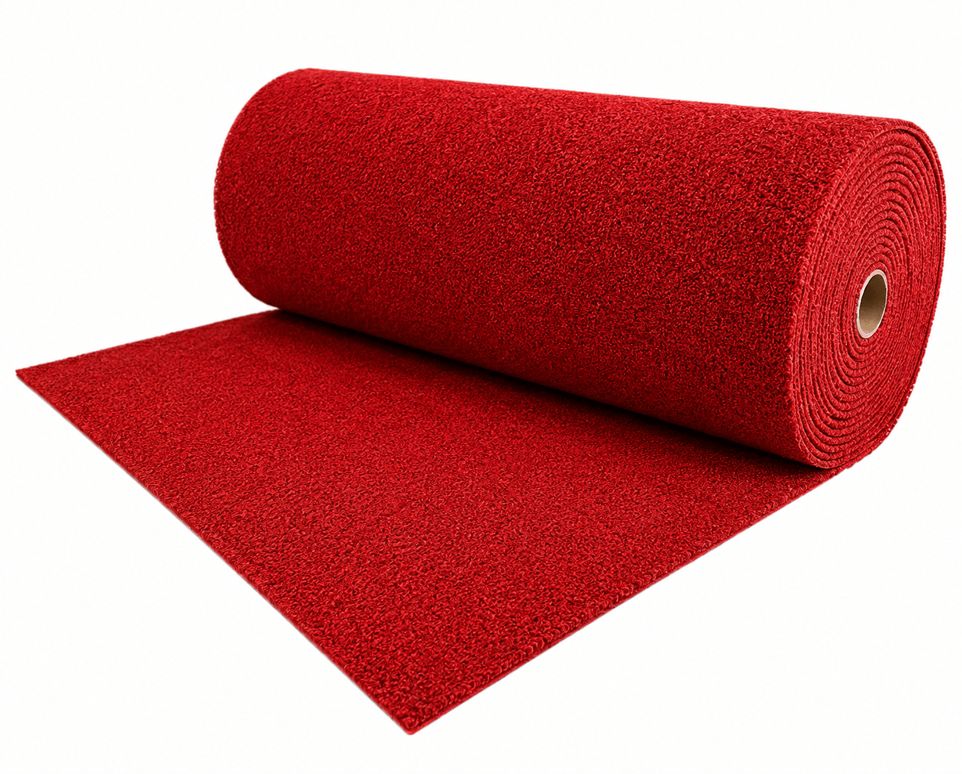 Kıvırcık Paspas 14 mm 100x200 cm Kırmızı PVC Kaymaz Tabanlı