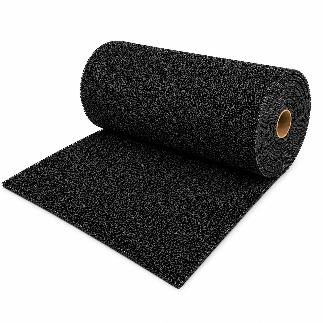Kıvırcık Paspas 14 mm 100x200 cm Siyah PVC Kaymaz Tabanlı