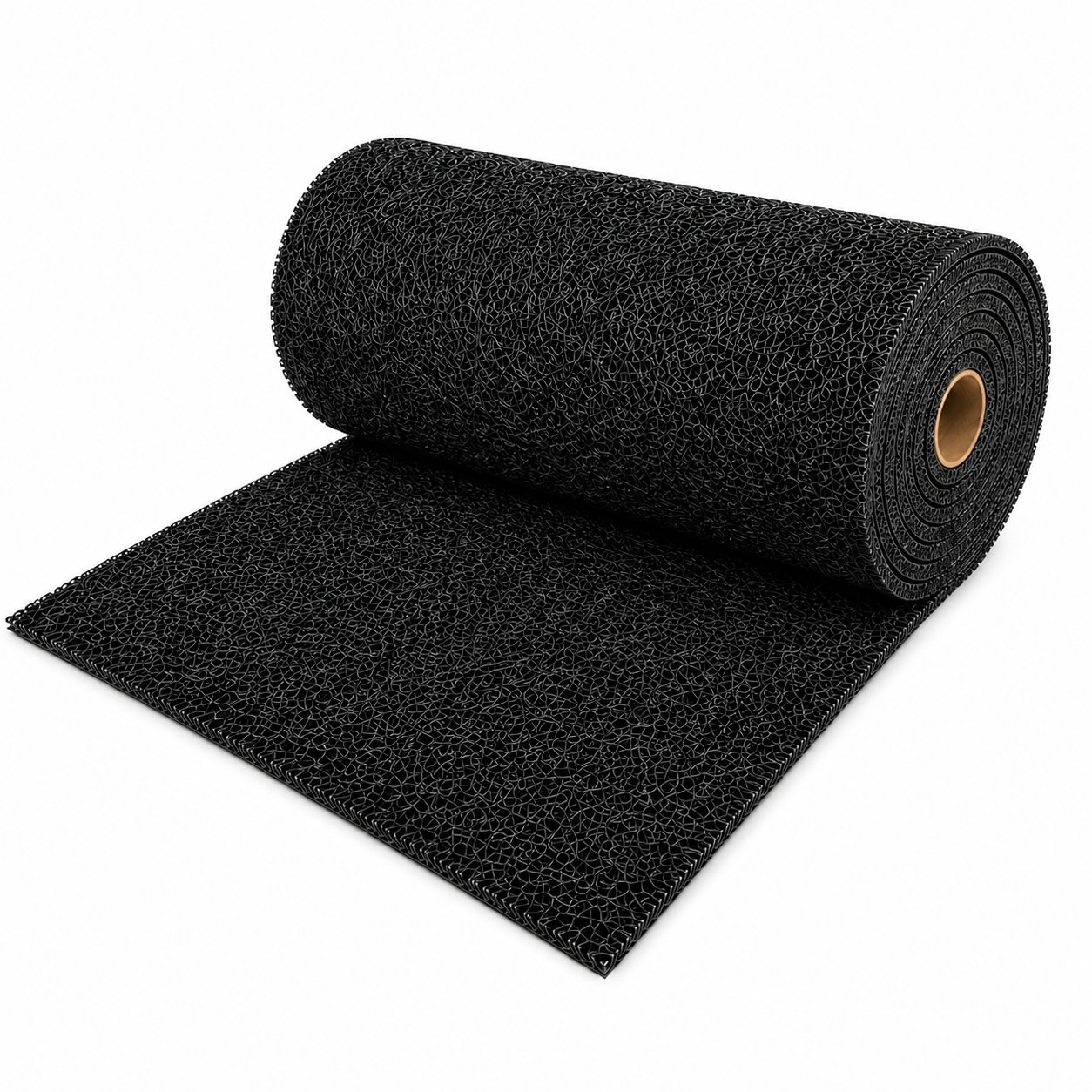 Kıvırcık Paspas 14 mm 100x400 cm Siyah PVC Kaymaz Tabanlı