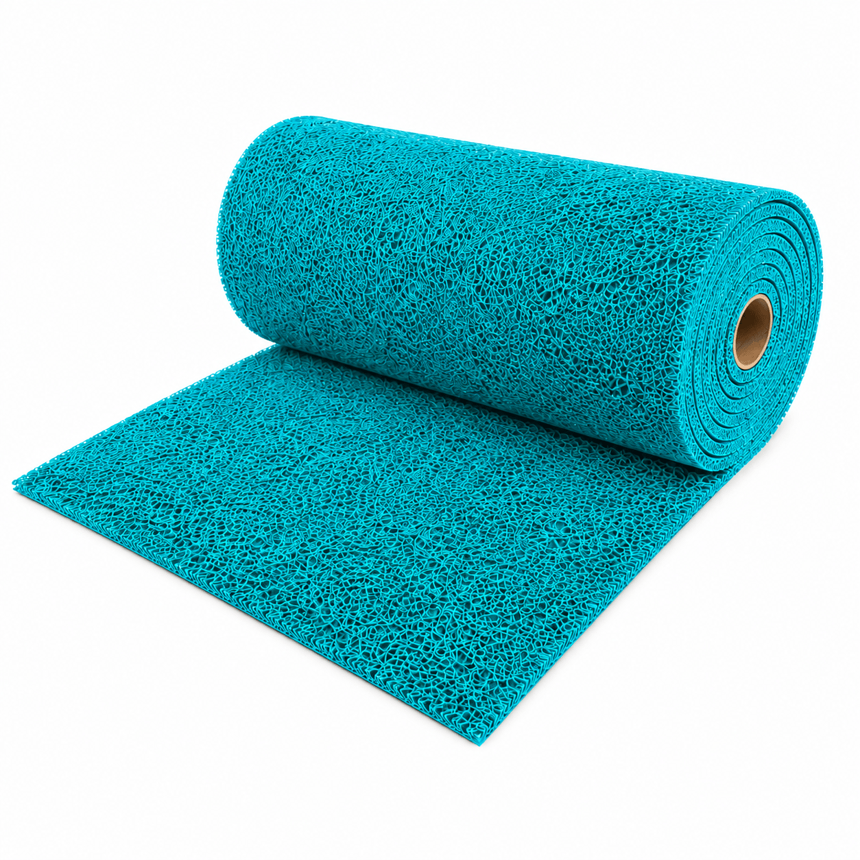 Kıvırcık Paspas 14 mm 100x450 cm Turkuaz PVC Kaymaz Tabanlı