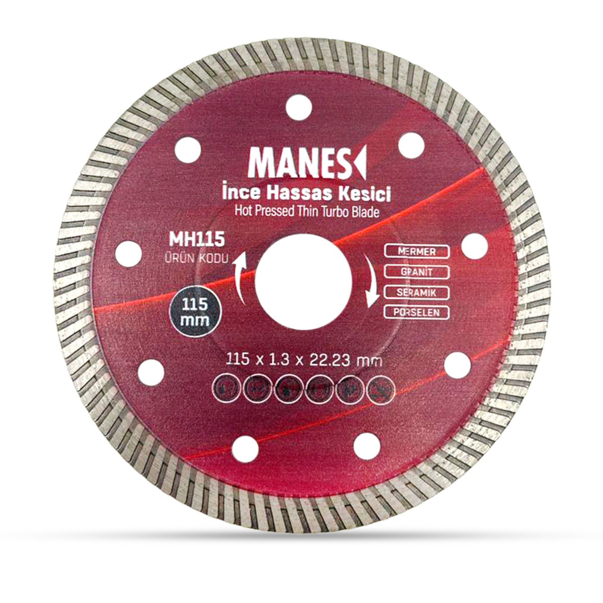 MANES İNCE HASSAS KESME KIRMIZI 115x1.3x22 (MH115)