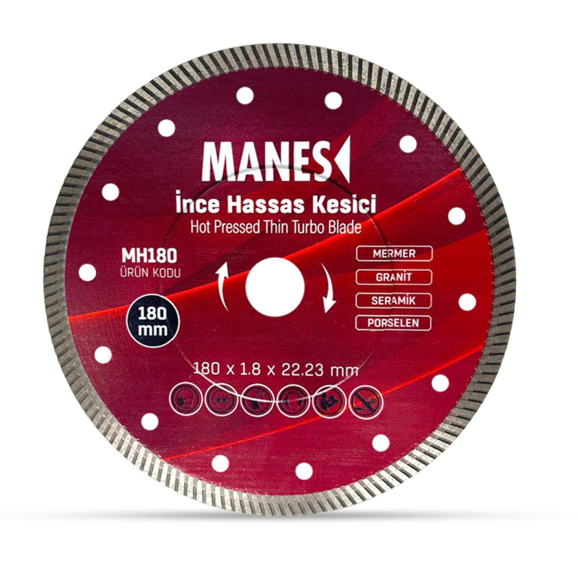 MANES İNCE HASSAS KESME KIRMIZI 180x1.8x22 (MH180)