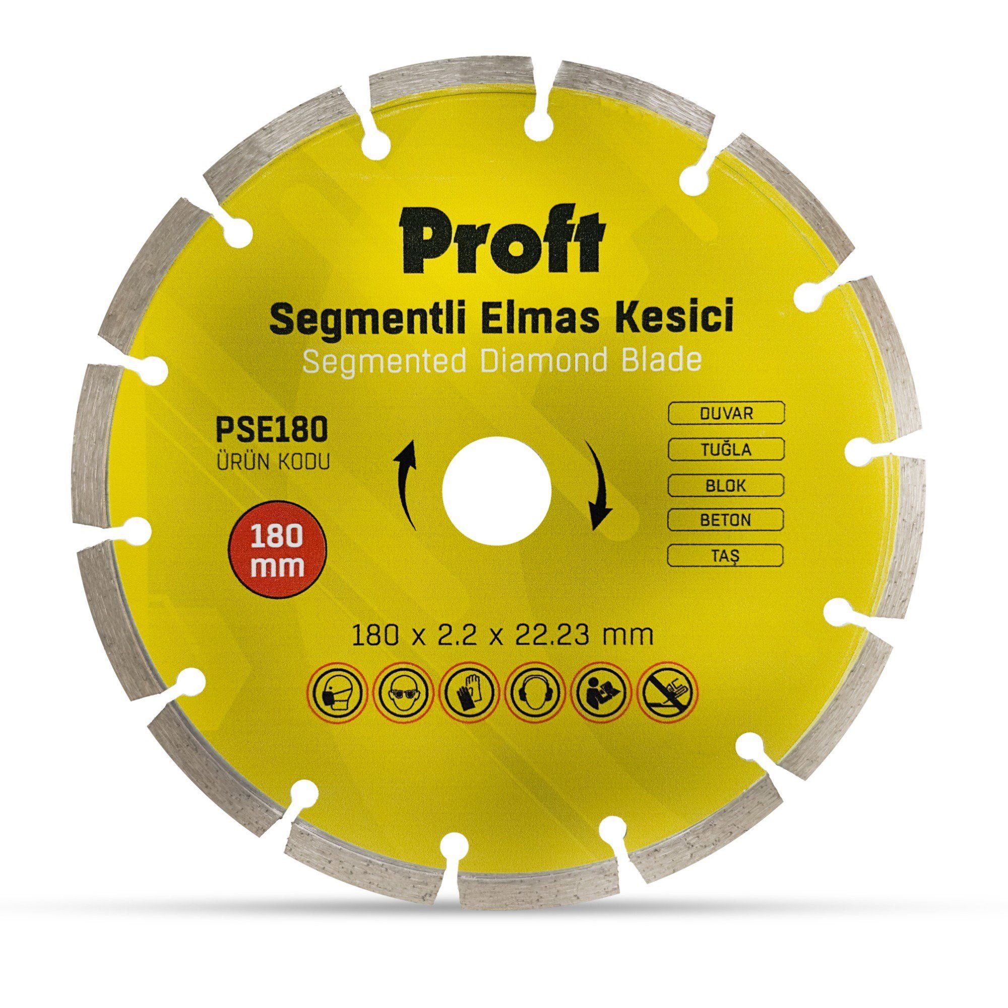PROFT SEGMENTLİ ELMAS KESİCİ 180x2.2x22 (PSE180)