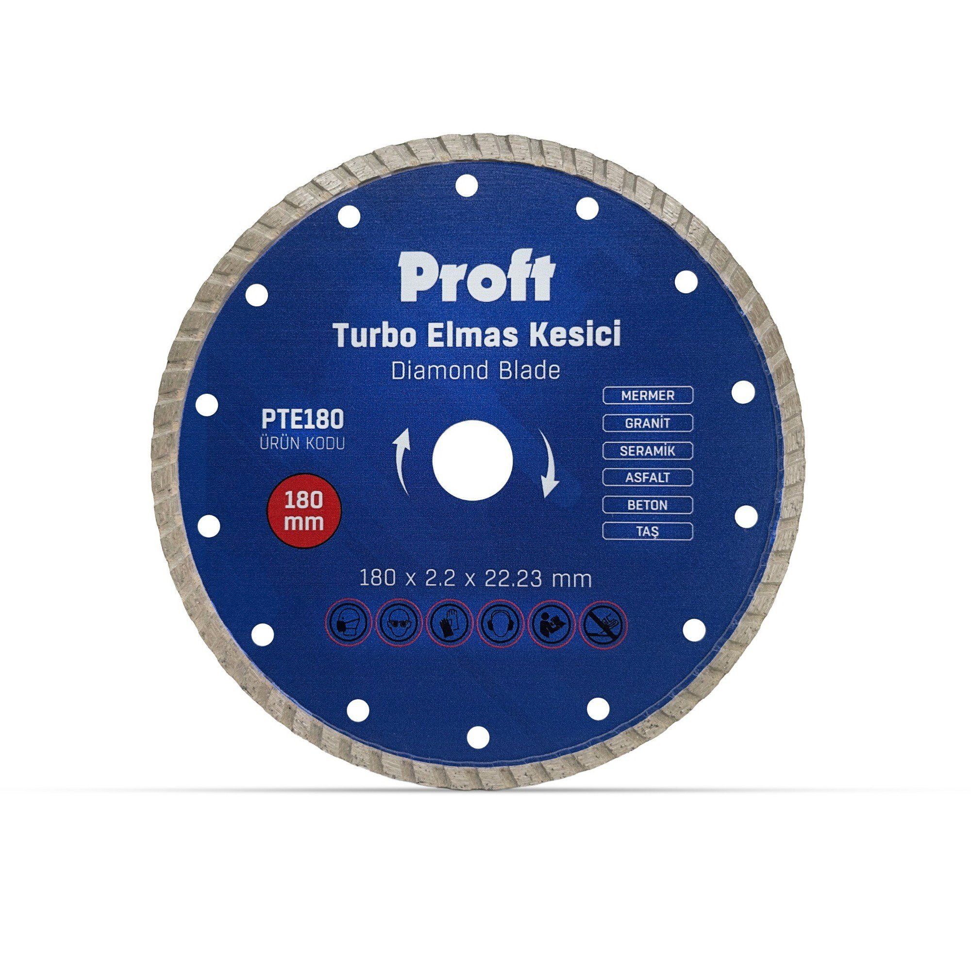 PROFT TURBO ELMAS KESİCİ 180x2.2x22 (PTE180)