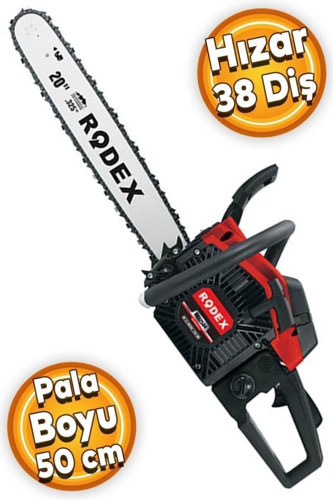 Rodex Rdx2504 Benzinli Hızar Ağaç Kesme Motoru 50 cm 38 Diş