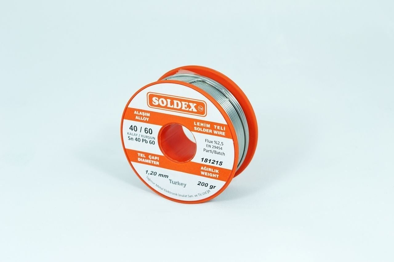 Soldex 1.2 mm 200 gr Lehim Teli Sn40  Pb60