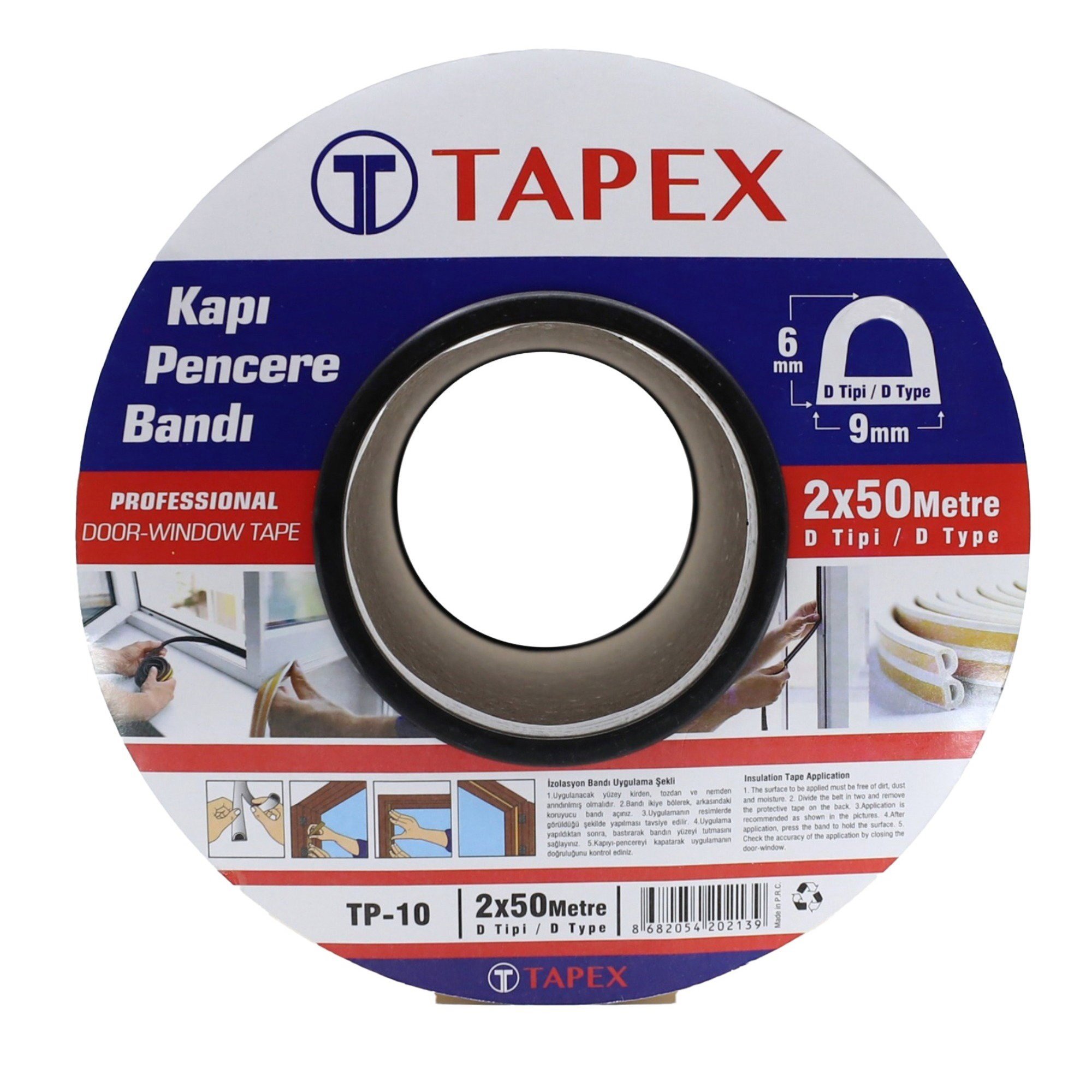TAPEX KAUÇUKLU KAPI PENCERE BANTI 2x50 MT KAHVE