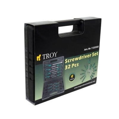 TROY 22332 Tornavida Bits Uç Seti, 32 Parça