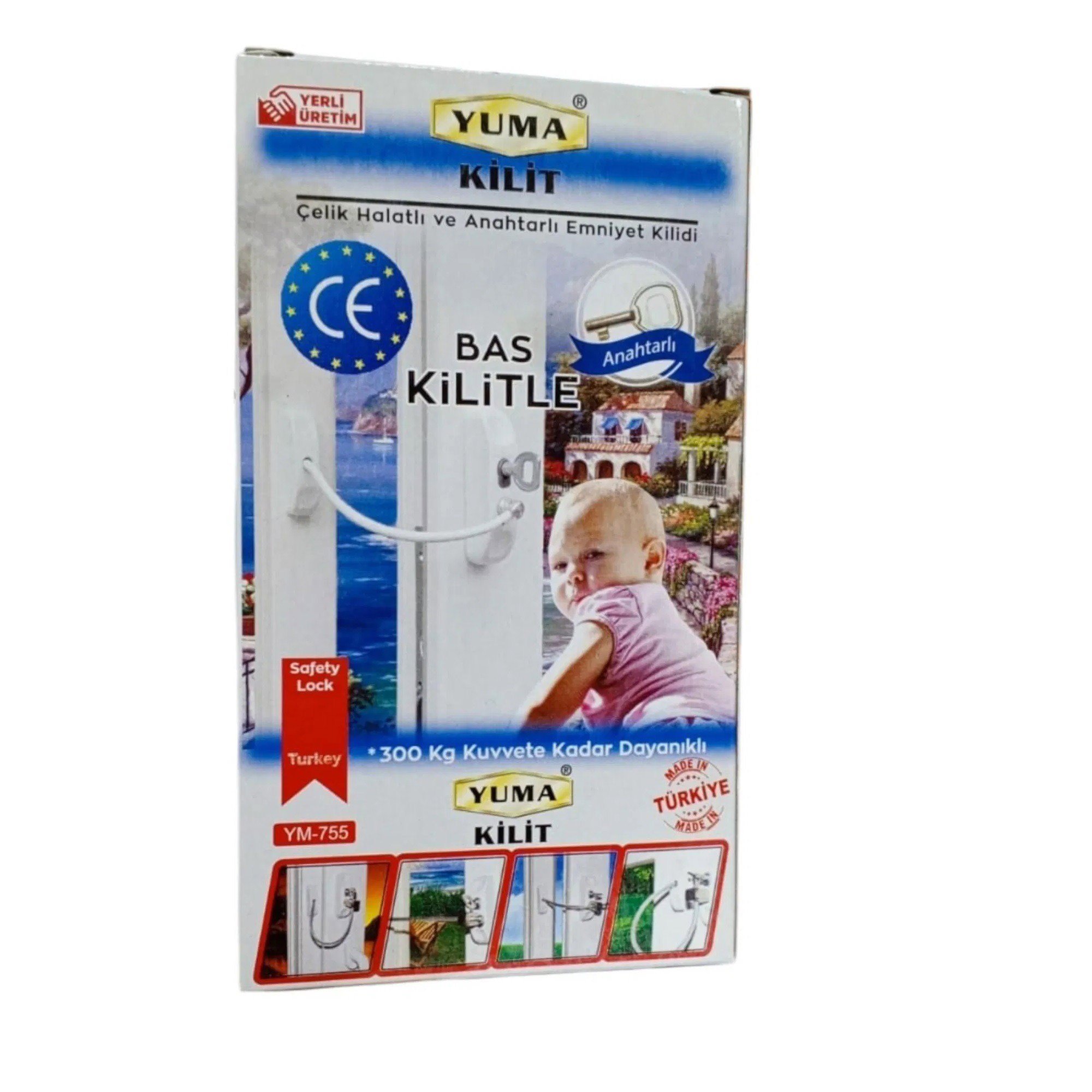 YUMA ÇELİK HALATLI ANAHTARLI MANDAL KAHVE YM-755K