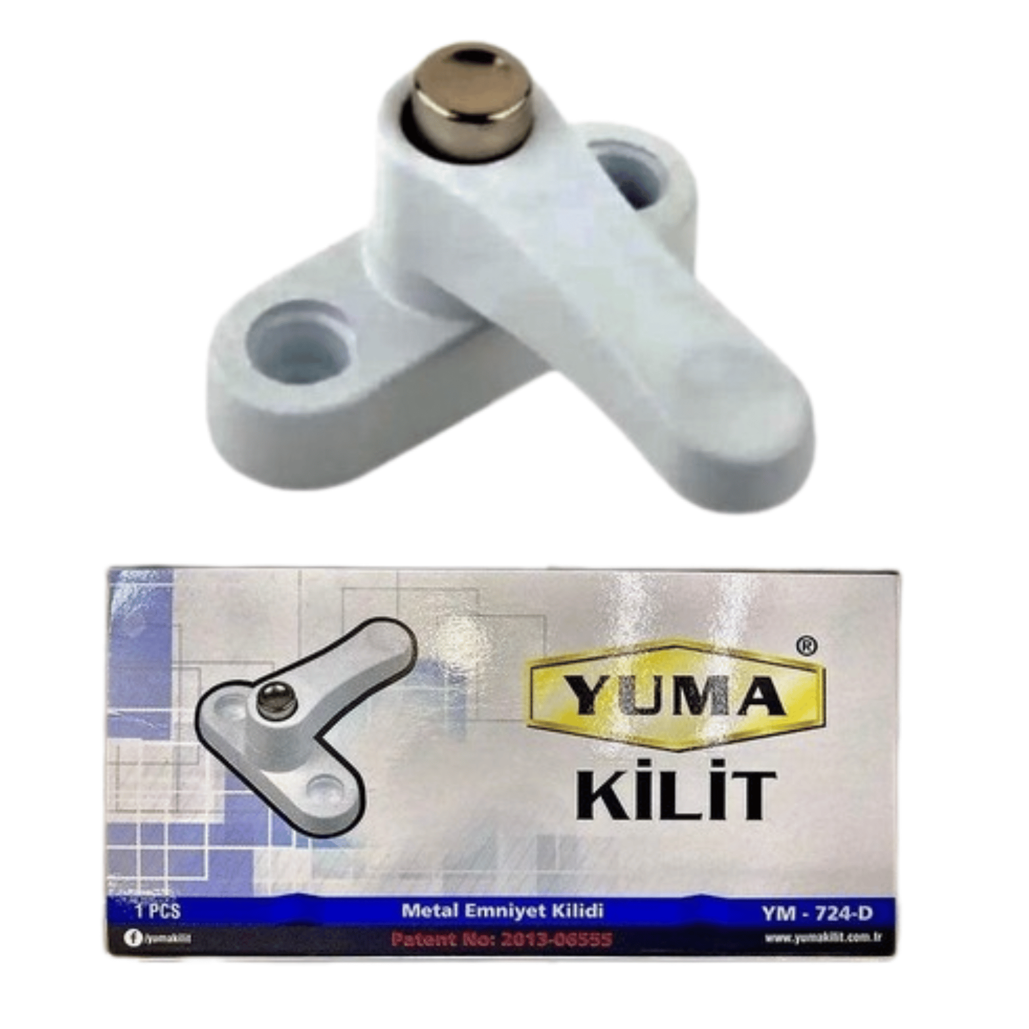 YUMA PİMLİ GÜVENLİK MANDALI BEYAZ YM-724D